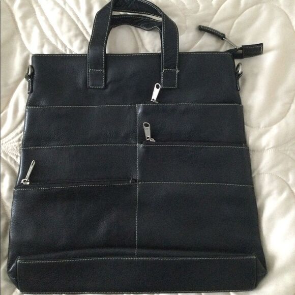 Latico Black leather tote bag - Picture 1 of 9